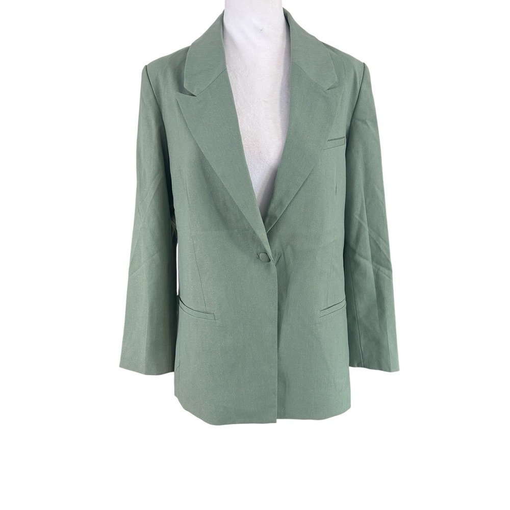 On Twelfth 1 Button Blazer Green Sz M Business, Casual